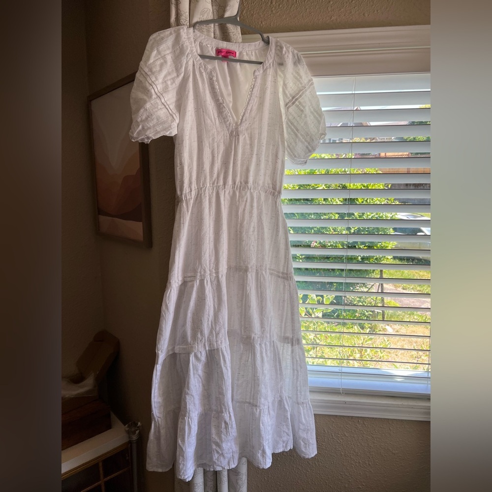 Betsy Johnson Rainbow Speckled Ruffle Dress